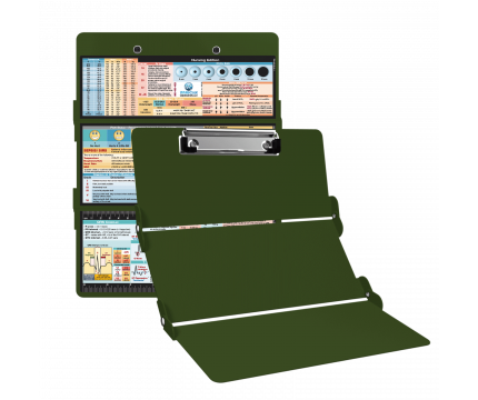 WhiteCoat Clipboard® Trifold - Army Green Nursing Edition